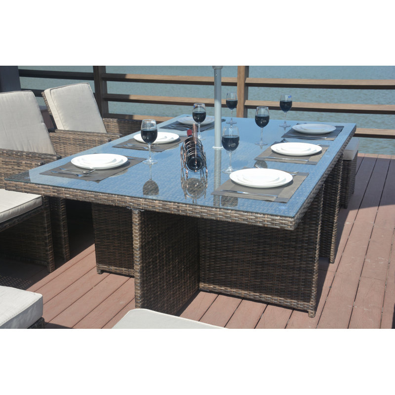 Norcross Patio Dining Table, Brown