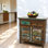 Buffet en bois récupéré avec portes à persiennes et deux tiroirs 