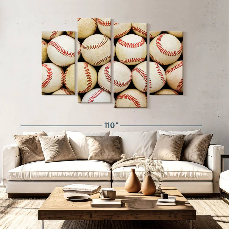 Aged baseballs Sireci, H 54 po x l 84 po