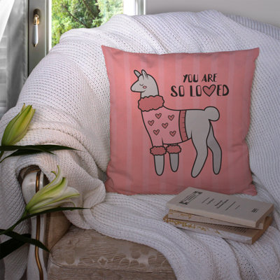 Nursery You are so Loved Llama Indoor/Outdoor Throw Pillow