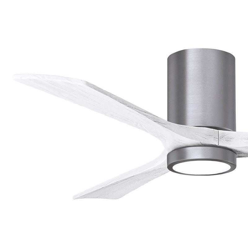 Irene LED Ceiling Fan, Matte White, Brushed Pewter, 52"