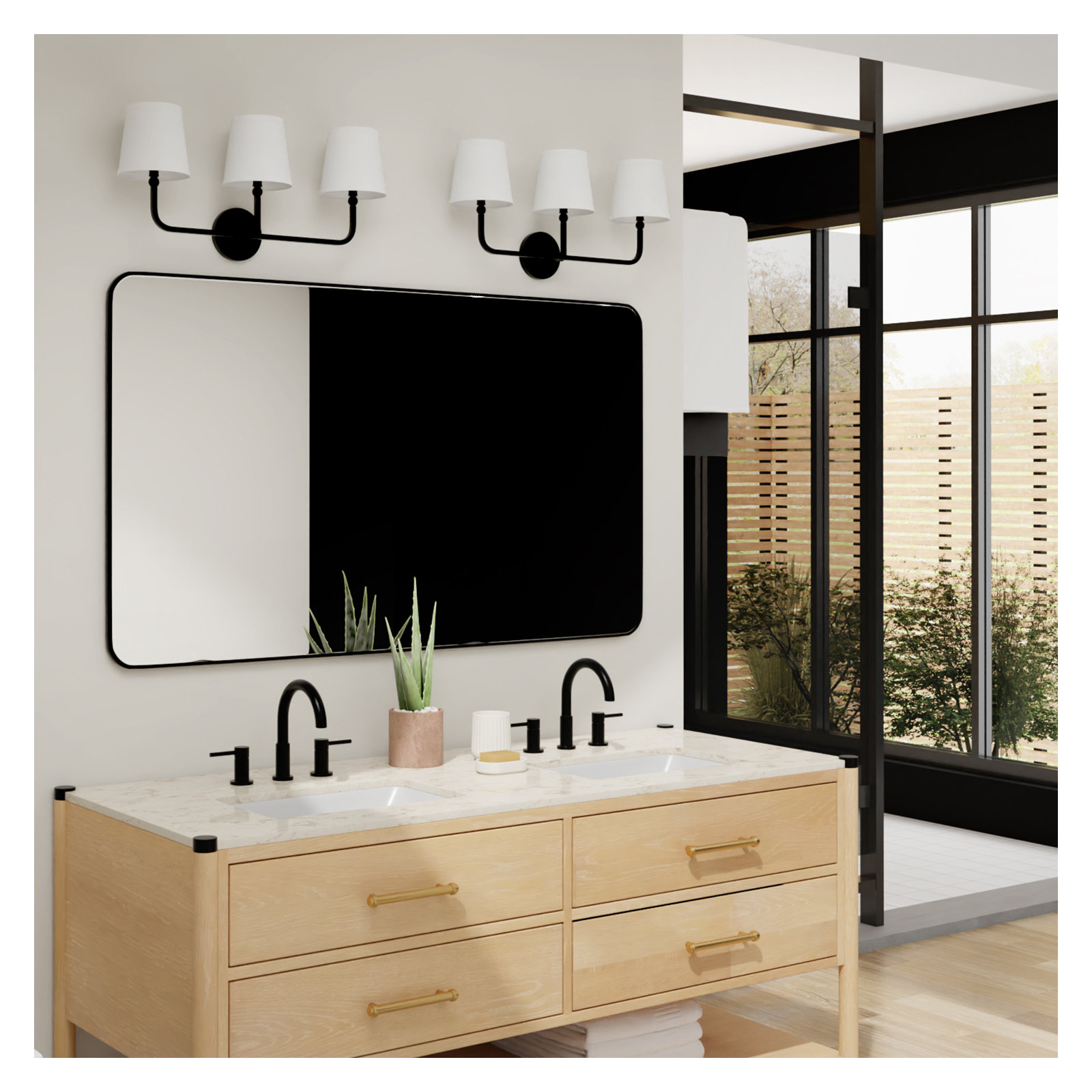 Climsland Dimmable Vanity Light, Matte Black, 3