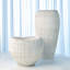 Baleen Vase-Ivory w/Brown Edges