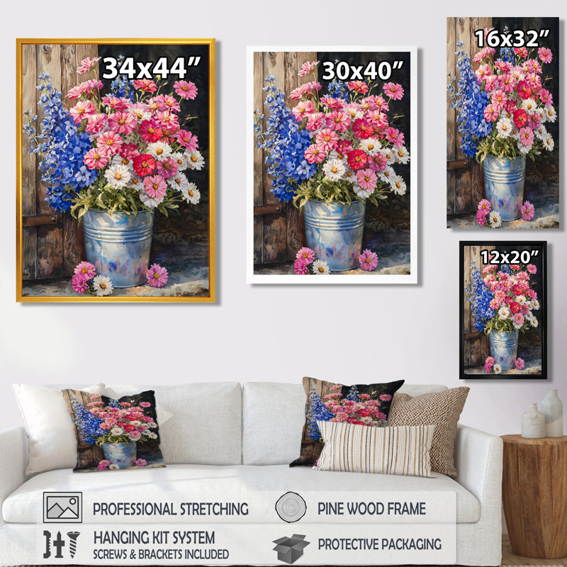 Cashel - décoration murale florale, H 40 po x l 30 po, Impression encadrée flottante, Crème, crème