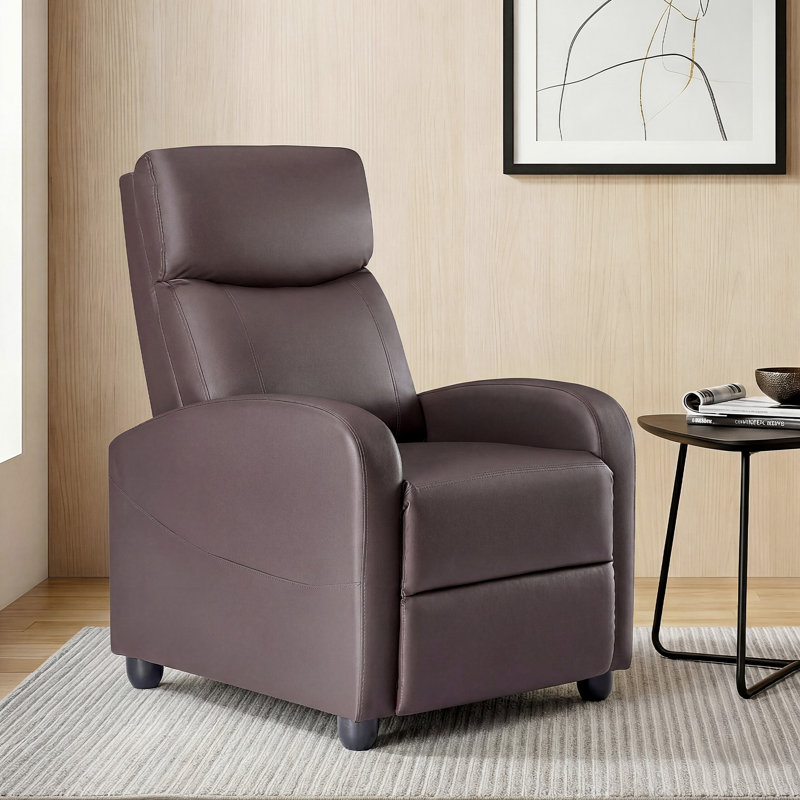 Recliner Sofa, Massage Couch, Glider Chair with Footrest and High Back, Brown