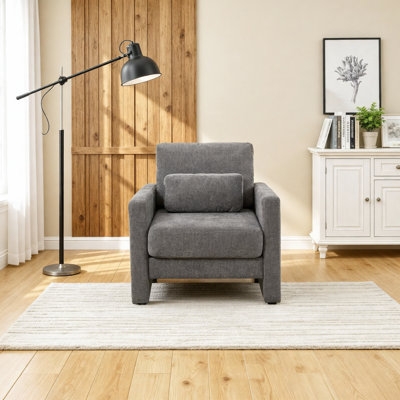 Modern Accent Chair, Chenille Upholstery Armchair - Modern Style, Solid Wood Frame - Ideal For Living Room, Bedroom, Office