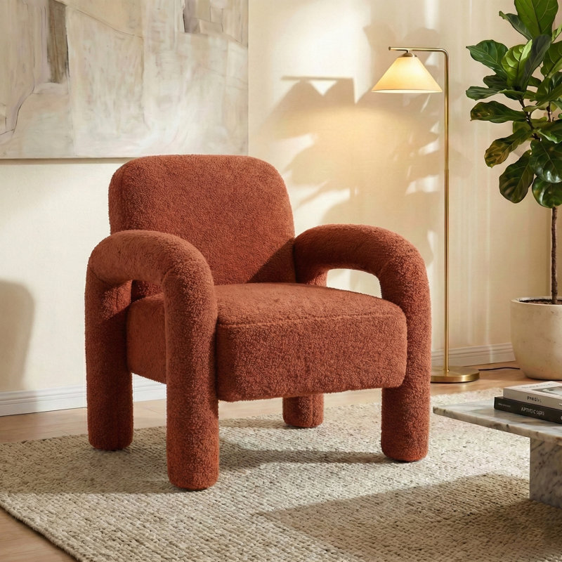 Fauteuil avec coussin moelleux, Orange