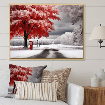 «Red and White Winter Silent Symphony I», reproduction sur toile