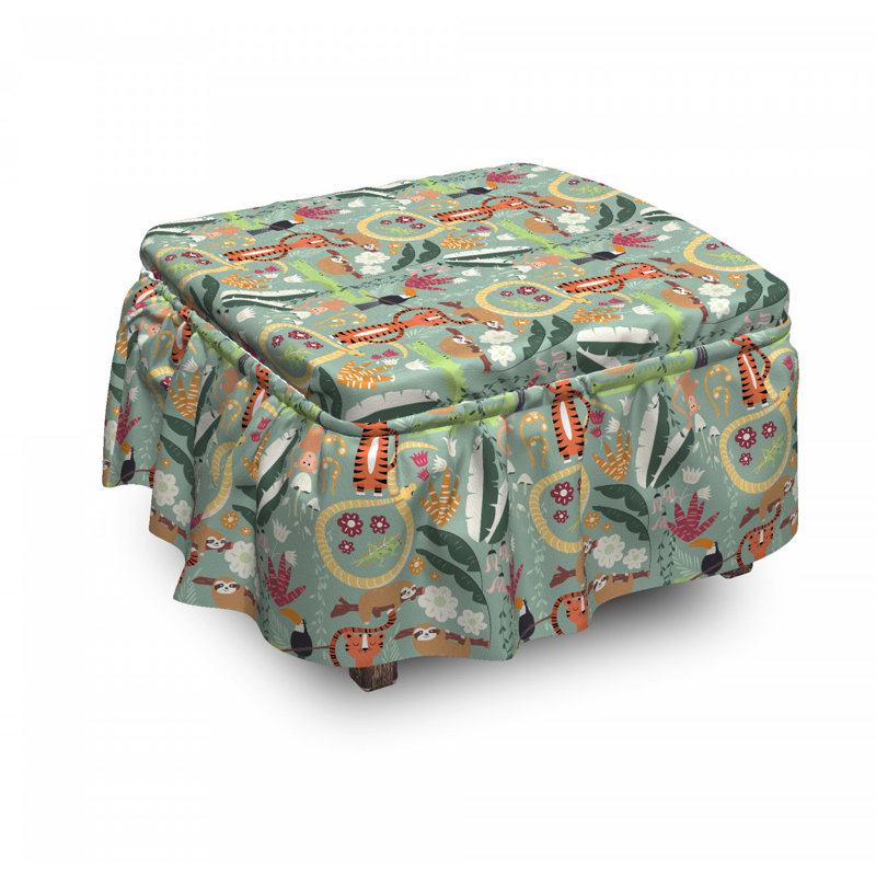 Housse pour repose-pieds rain forest animaux