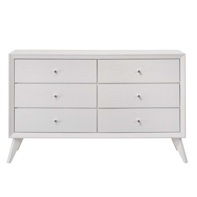 Commode 6 tiroirs Cerys, finition blanche