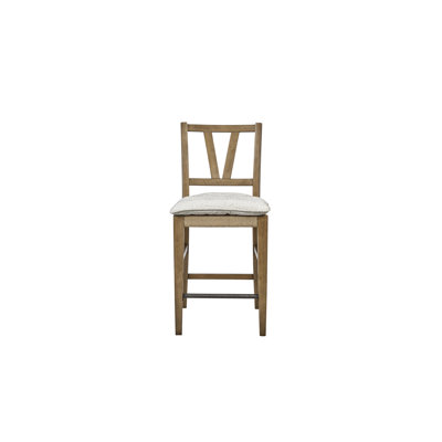 Ensemble de 2 chaises de comptoir en bois massif, finition chaleureuse, dossier à lattes, placage en jonc tressé, assise en jonc tressé, coussin amovible à nouer, profondeur 45,7 cm, largeur 55,9 cm, poids 7,9 kg.