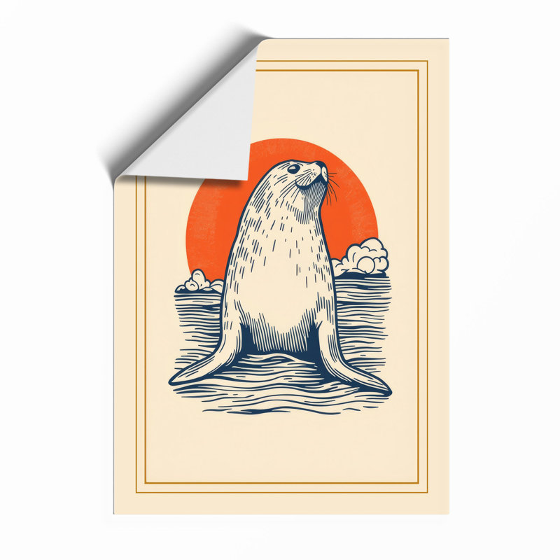 Seal Emerging at Dawn Coastal - Framed Print, Unframed, A3 - 42.0 x 29.7 cm