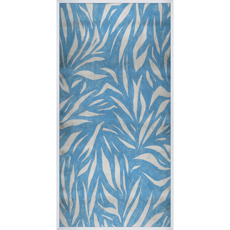 Leaves On Cyan 1 Painting by Lillian August