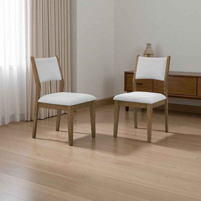 Ensemble de 2 chaises d'appoint en chêne noyer