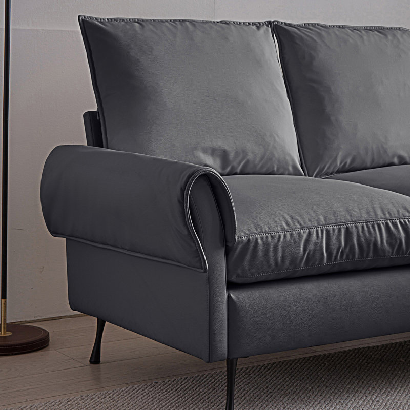 Canapé modulaire moderne en L avec méridienne réversible, Gris foncé