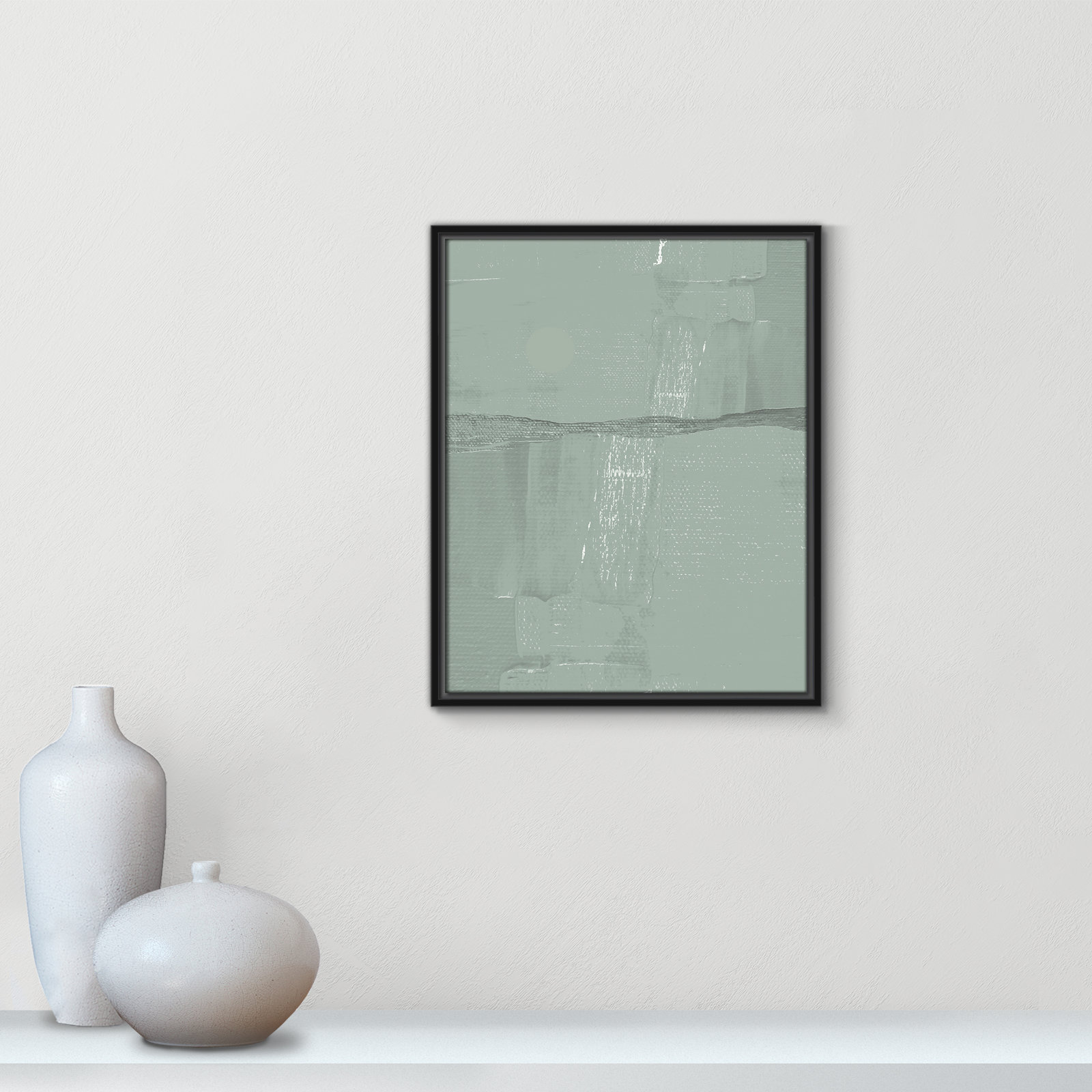 Attica "Sage Abstract" Print, Black , 21.5" H x 17.5" W x 2" D