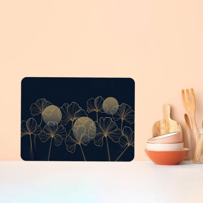 Planche à découper en verre de luxe à motif floral pour les ustensiles de cuisine modernes et les réceptions personnalisées