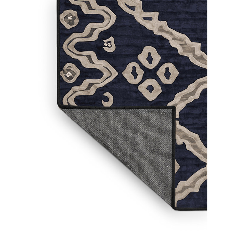 Tapis gris soyeux et moelleux, Rond 3 pi