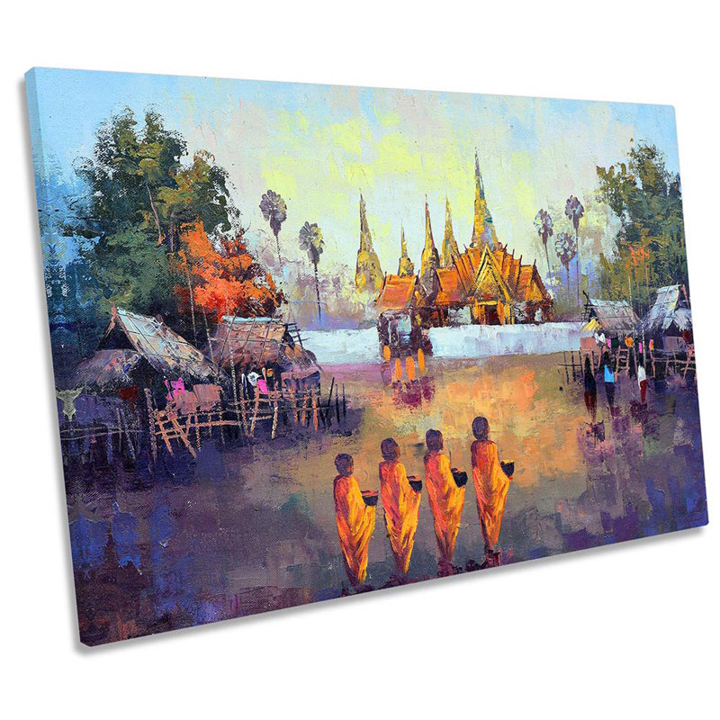 Z6083 Thailand Monks Temple - Wrapped Canvas Print, 30.5cm H x 45.7cm W