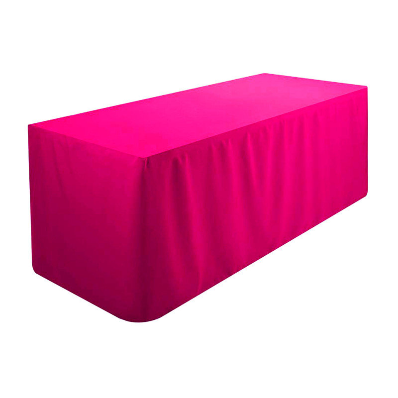Fitted 100% Polyester Tablecloth Premium Qualitytable Cover 4 Feet Diameter, Pink, 60.96cm W x 121.92cm L