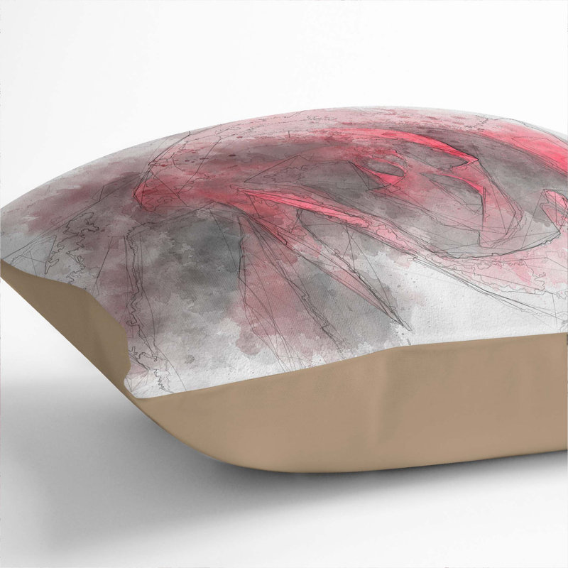 Drops Upon A Red Rose In Abstract Abstract Square Throw Cushion, 55cm H x 55cm W x 20cm D, Stone