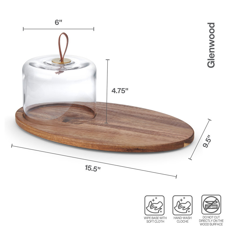 Glenwood Oval Serve Board with Cloche