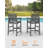 3-Piece Adirondack Chairs and Table Set, HDPE Outdoor Bar Sets, All Weather Outdoor Bar Stools Set, HDPE Adirondack Bar Height Chairs and Bar Table for Balcony, Bistro, Poolside-1022110880