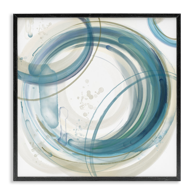 Anneau centré superposé, estampe numérique, design par Nan, Giclée encadrée noir minuit, H 12 po x l 12 po