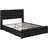 Avelle Vegan Leather Metal Platform Storage Bed with 3 Storage Drawers and Built-In USB Ports-866905213-871123725