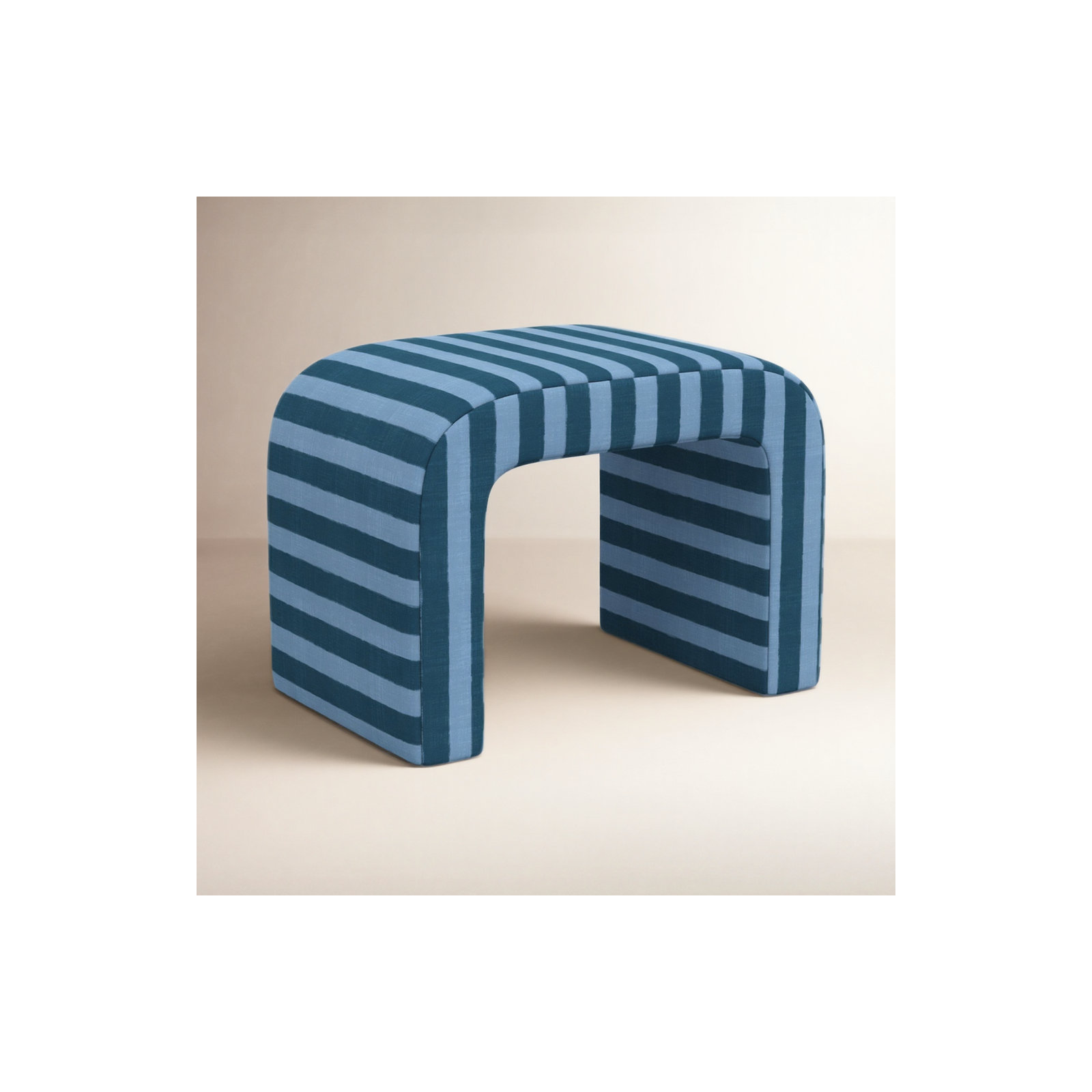 Barley 28" Wide Standard Ottoman, Brush Canopy Tonal Blue