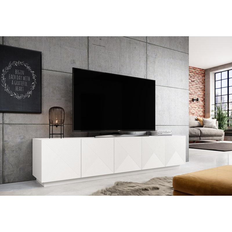 Abbigale Unfinished TV Stand for TVs up to 55", White Matte