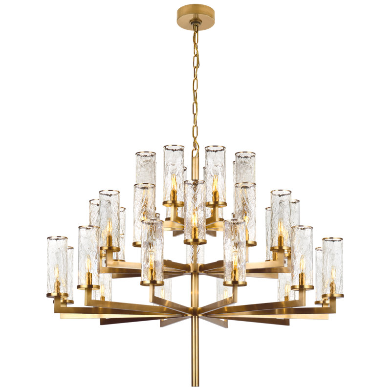 Kelly Wearstler Liaison Triple Tier Chandelier, Antique-Burnished Brass