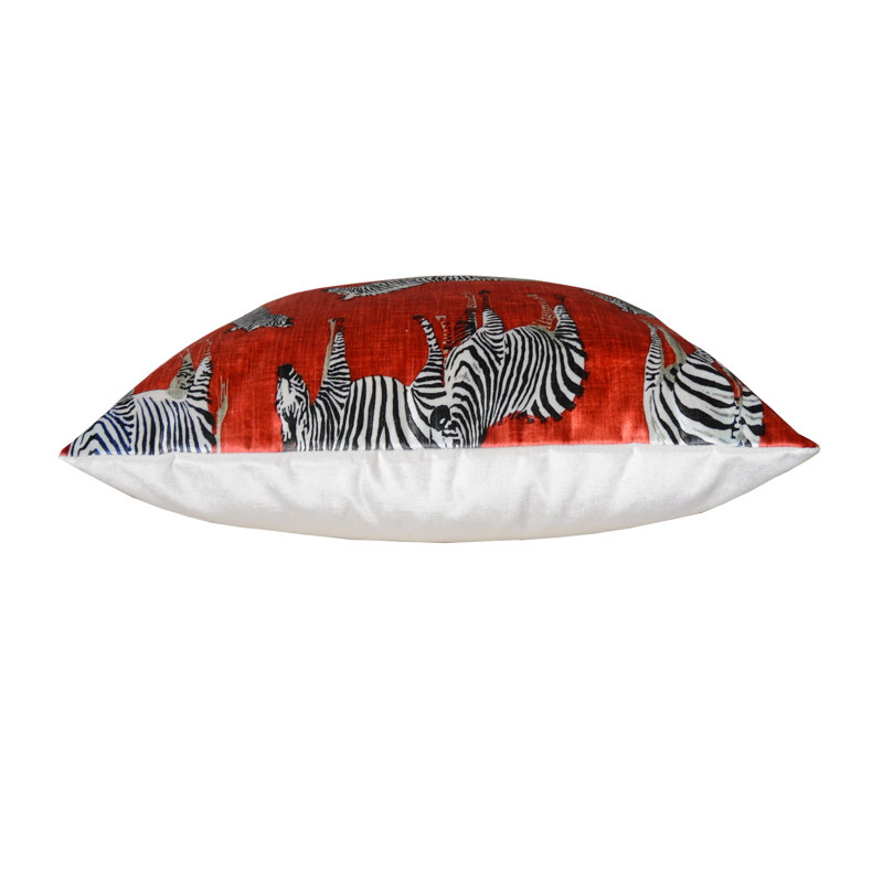 Amber Red Zebra Pillow