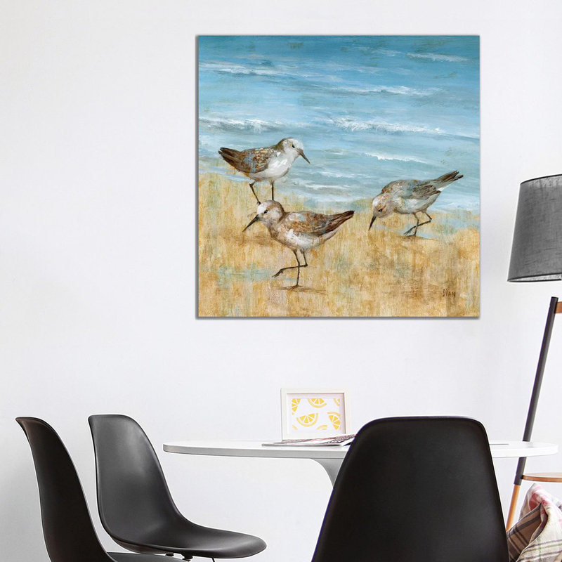 "Sandpipers II" par Nan, reproduction d’art, Toile tendue, Pas de tapis, H 12 po x l 12 po x P 0,75 po