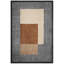 «Mid-Century Shape», œuvres d'art de blocs abstraits bruns, beiges et gris, images murales minimalistes rustiques modernes géométriques, art mural impression sur toile encadrée-100708184-100708181