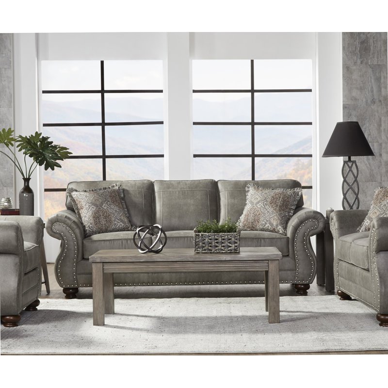 Ensemble de canapé et causeuse cloutés Leinster, Sofa;Loveseat