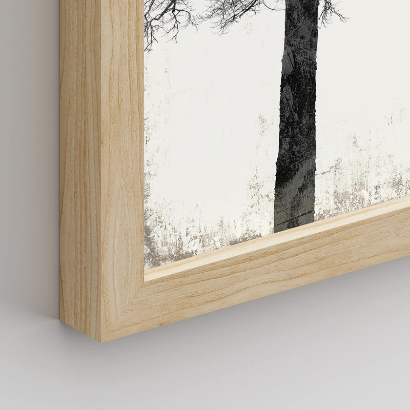 «Black and White Forest Tree Leaf Dandelion», reproduction imprimée sur papier, 4 pièces, Naturel, H 16 po x l 12 po