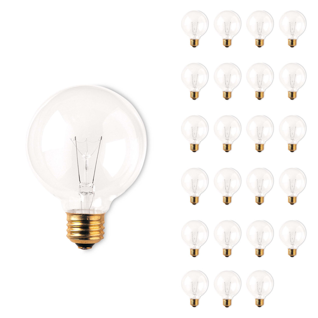 E26 Dimmable Incandescent Globe Light Bulb (Set of 24) Bulbrite Industries Brightness