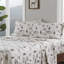 Drap-housse gris en cerf, 4 pièces en flanelle de coton à 100%, brossé des deux côtés pour plus de douceur, pour lit simple / double, convient aux matelas de 12 po, grand / très grand / très grand 14 po, comprend 1 housse, une plate et 2 taies d'oreiller,