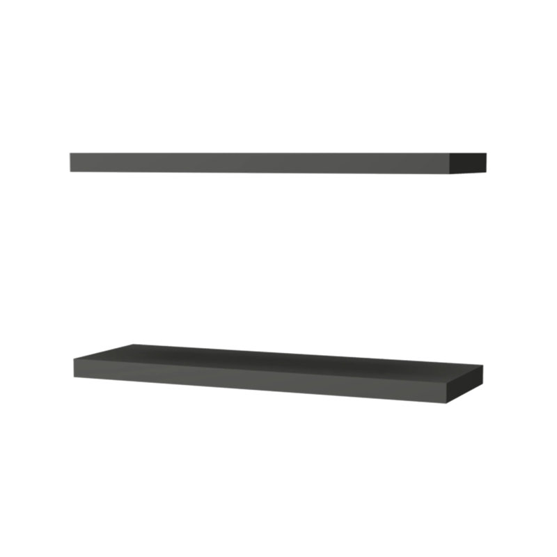 Matt Grey Shelf, 31.5" Wide. Minimalist For Home Living. Wall Mounted, Horizontal, Living Space, Particle Board Wide Shelf. Design Space. Primary Area, Made Of