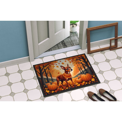 Tapis d'intérieur ou d'extérieur rouge Pinscher miniature