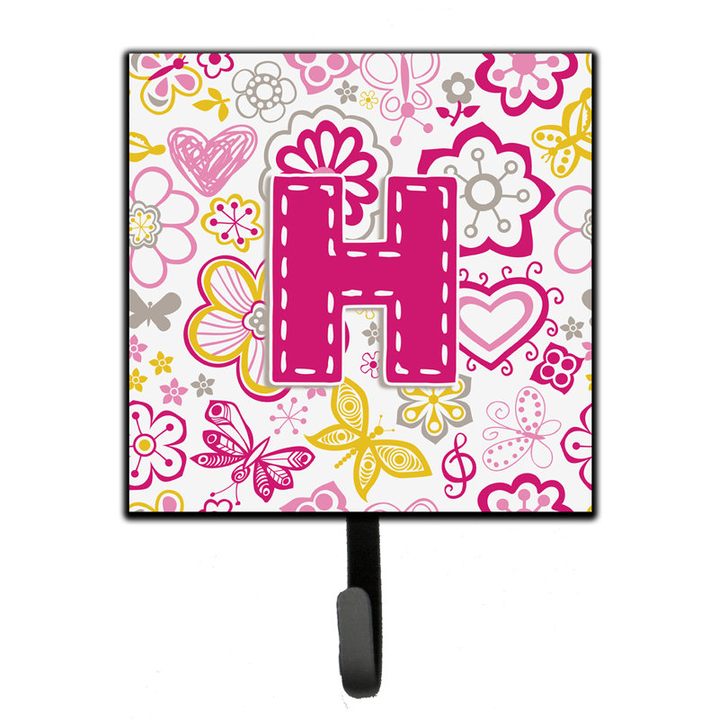 Crochet mural fleurs et papillons, H