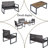 4-Piece Patio Furniture Set Outdoor In Brown｜Acacia Wood Table Top | Beige Cushion | Lawn Furniture Balcony Porch Garden Backyard-586629422-586629392