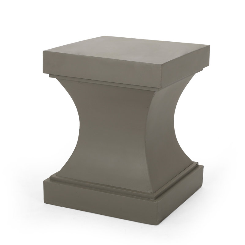 Table d'appoint de patio en béton léger - Design moderne, polyvalent, sans assemblage, l 17,34 po x P 17,34 po, H 21,68 po, gris, décoratif en oxyde de magnésium