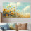"Tournesols de campagne dans le vent - Décoration murale tournesols - Art mural traditionnel 4 pièces
