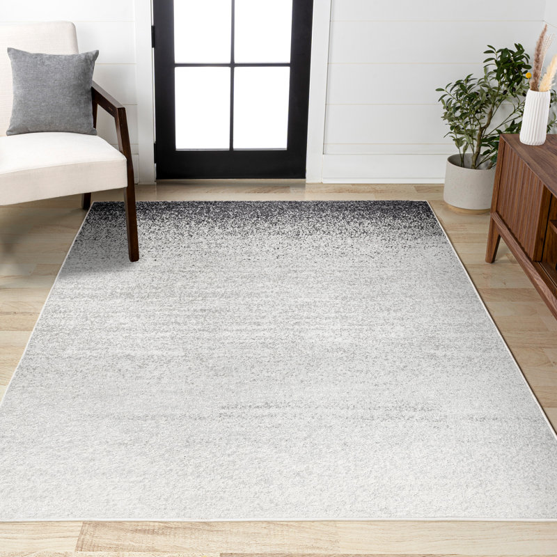 Pettit Modern Gradient Gray/Cream Rug, Rectangle 4' x 6'