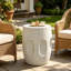 Miraflores Round Stone Outdoor Side Table - 34 cm W 34 cm D