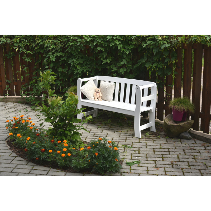 Clapen Solid Wood Pine Outdoor Bench, White