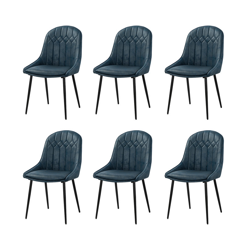 Chaise d'appoint rembourrée Asiel, Bleu marine
