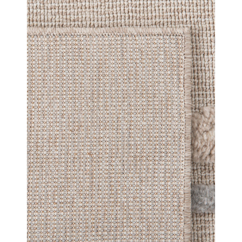 Gray and Peach Blossom Rectangular Floral Kids Rug, 4' x 6'